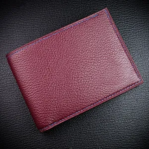 #194 Merlot French Chèvre Small Leather Bifold Wallet