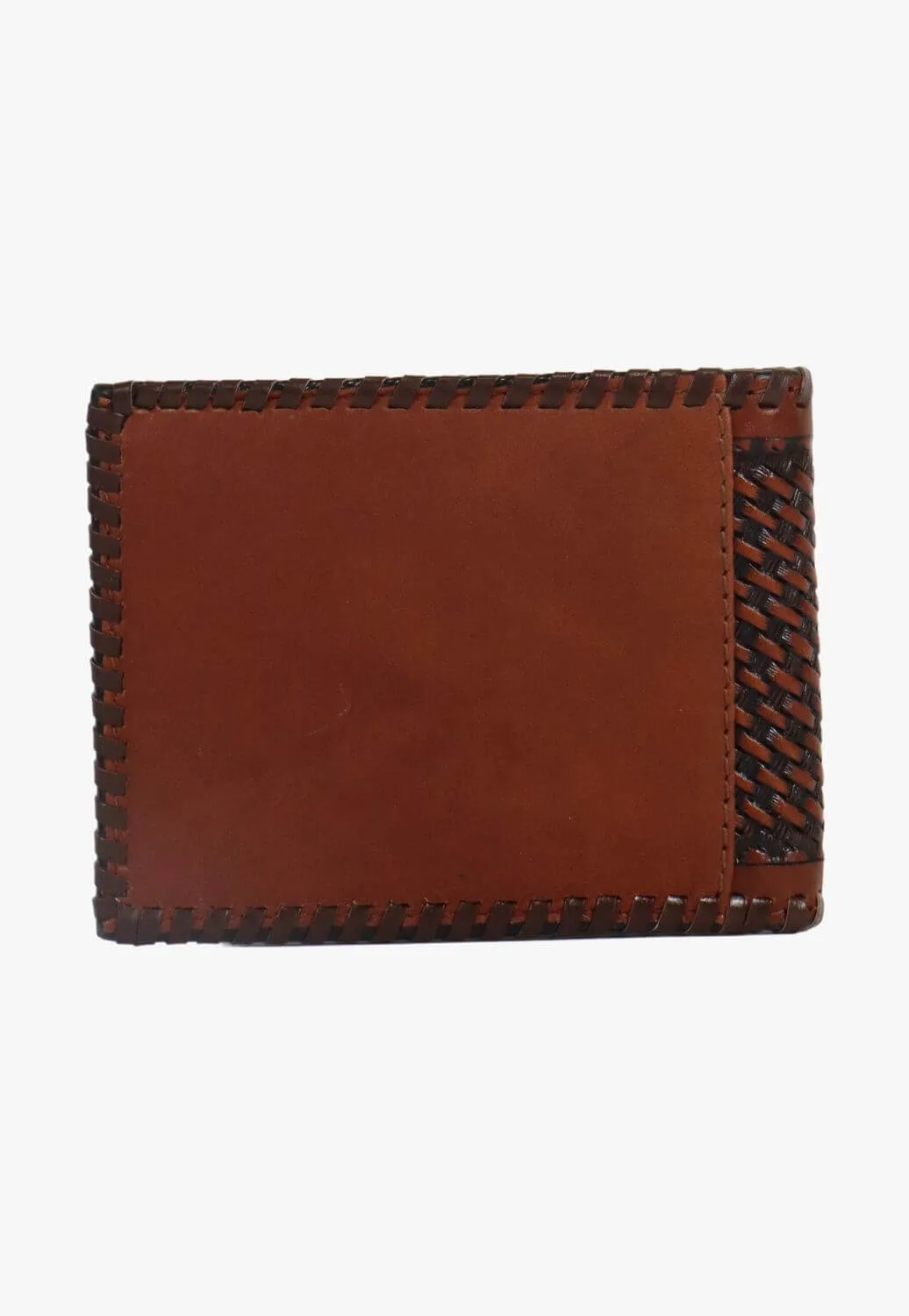 3D Mens Basket Weave Bifold Wallet