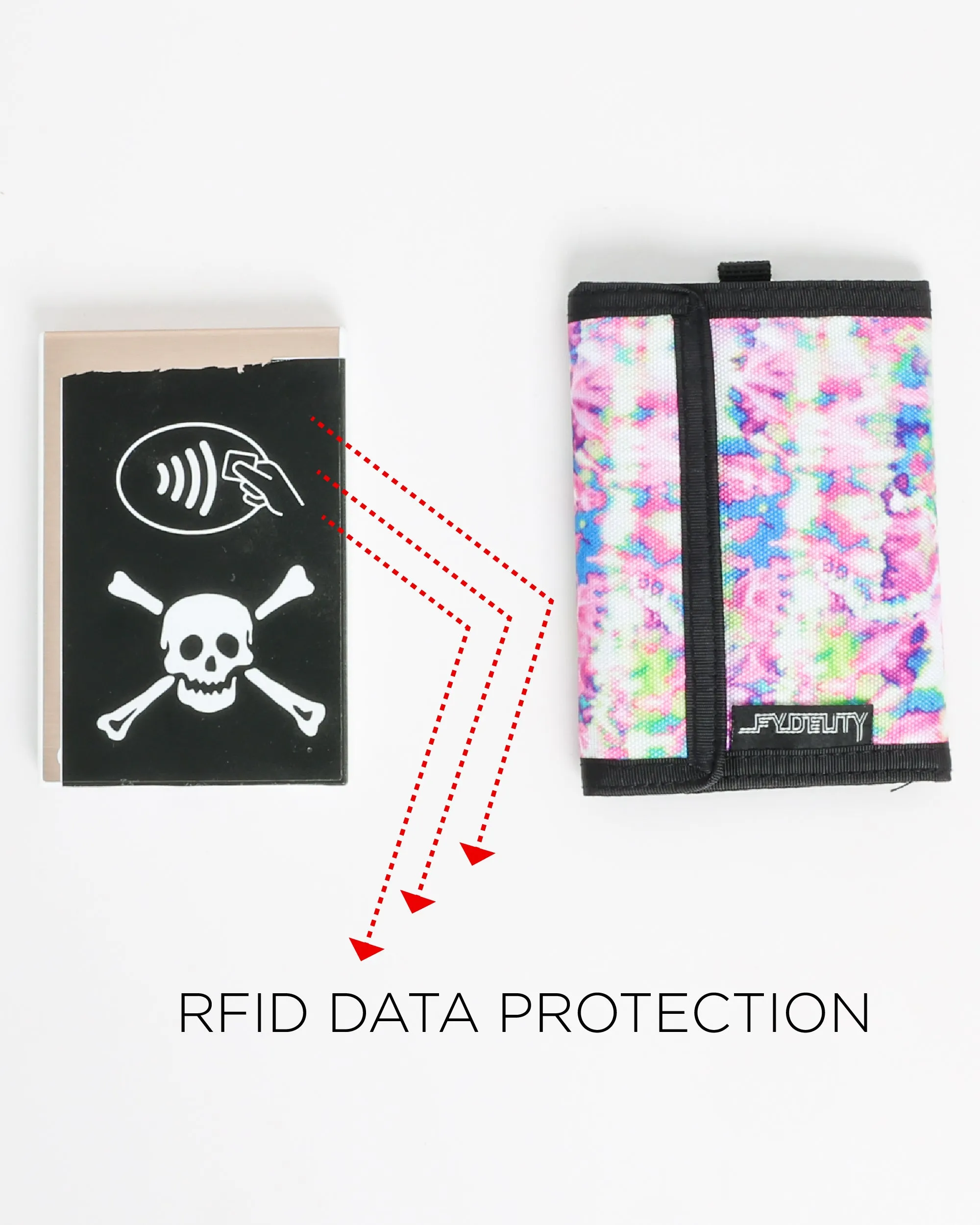 80's Wallet | Bi-Fold RFID |Tie Dye Pink Crackle