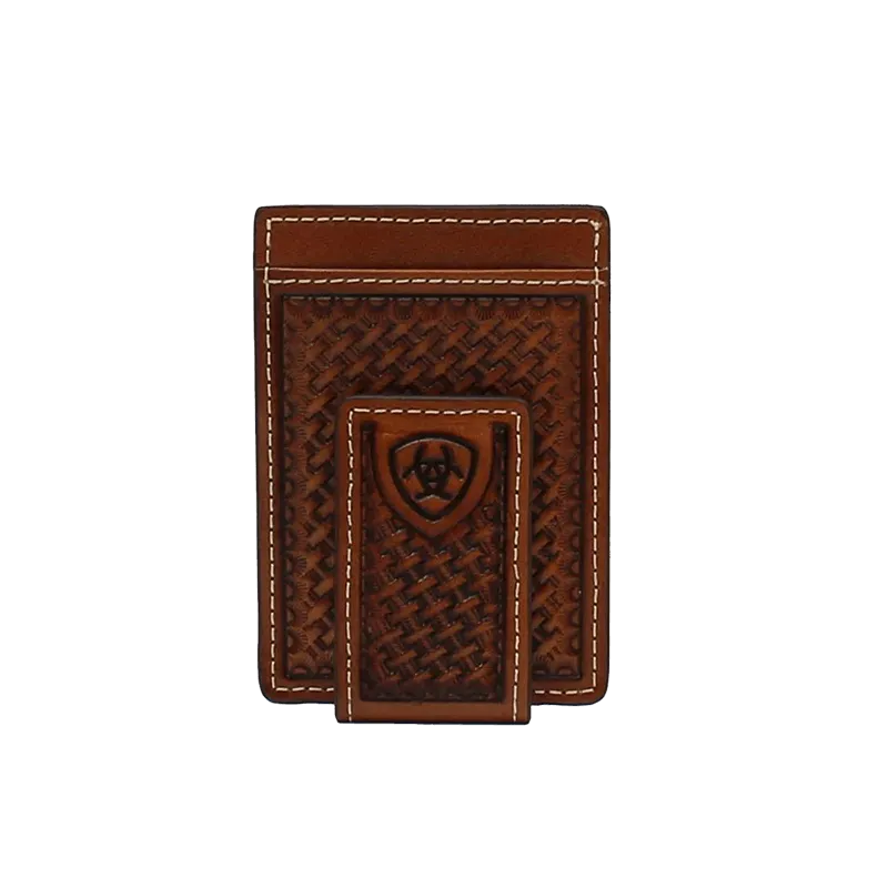 Ariat M&F Brown Embroidered Money Clip