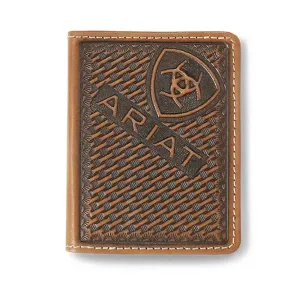 Ariat Sunburst Basketweave (Brown) - Men's Bifold Wallet