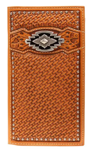 Basket Weave Aztec Concho Rodeo Wallet