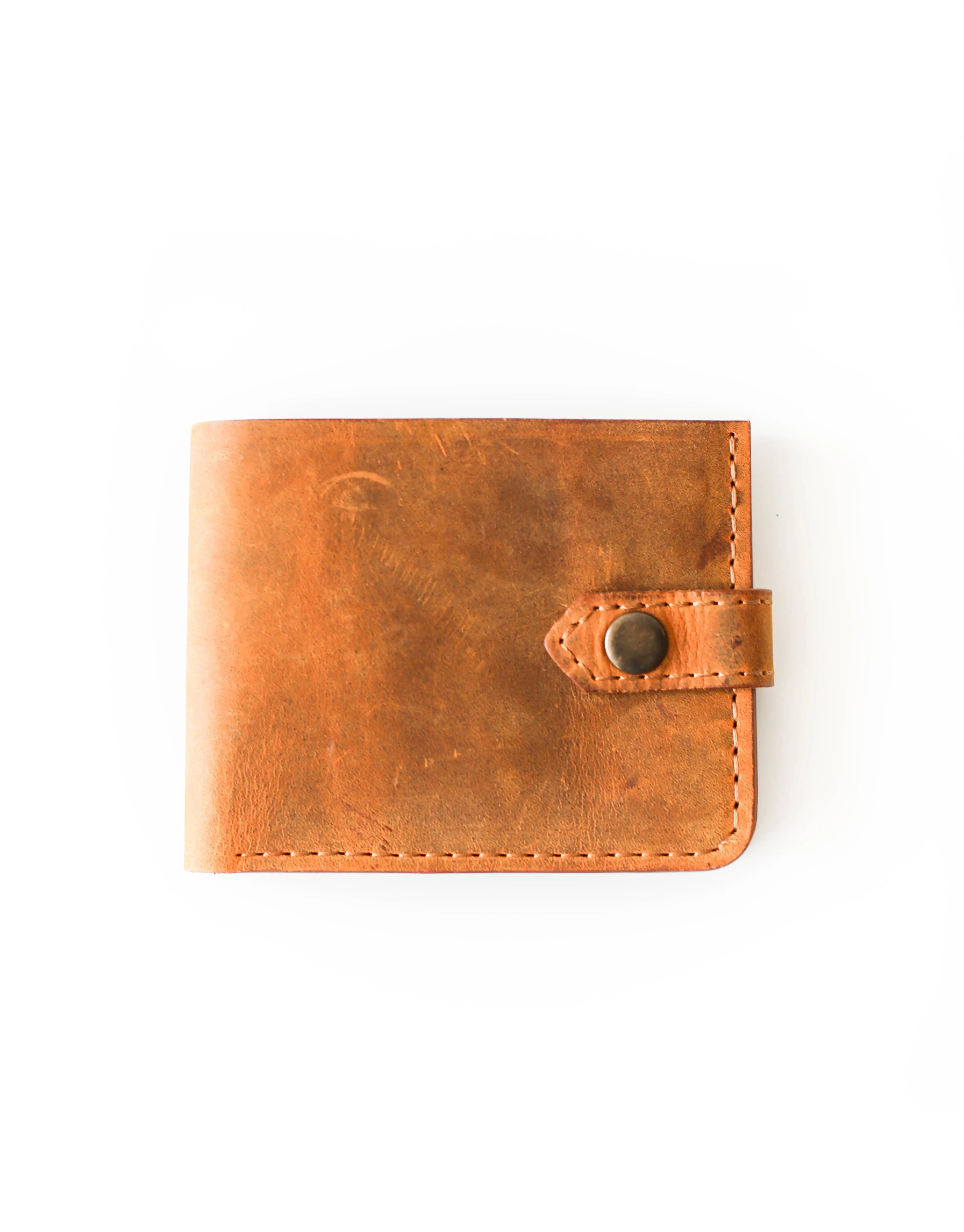 Bifold leather Wallet - Cognac Brown