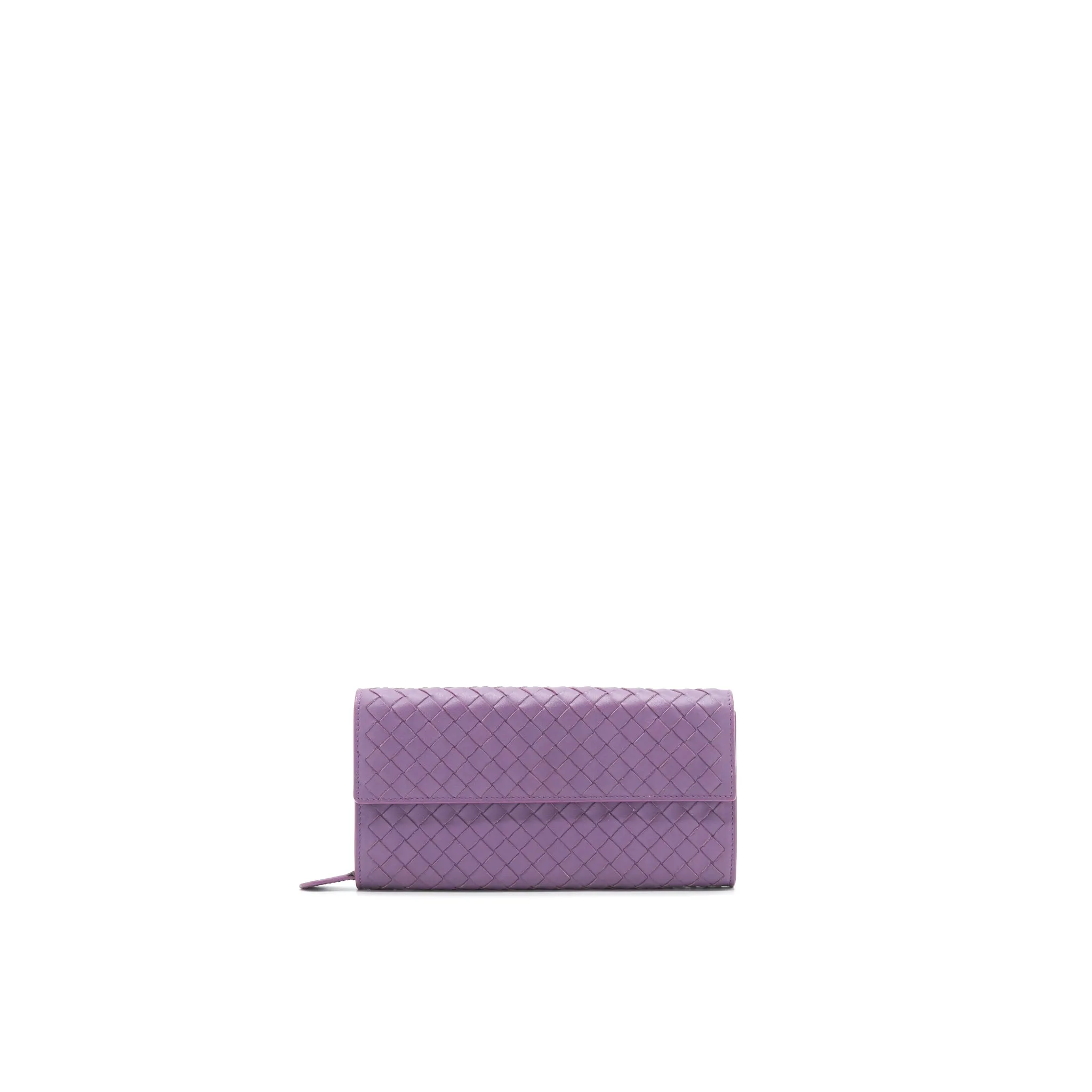 Bottega Veneta Leather Small Compact And Long Wallet in Purple Sell in a set