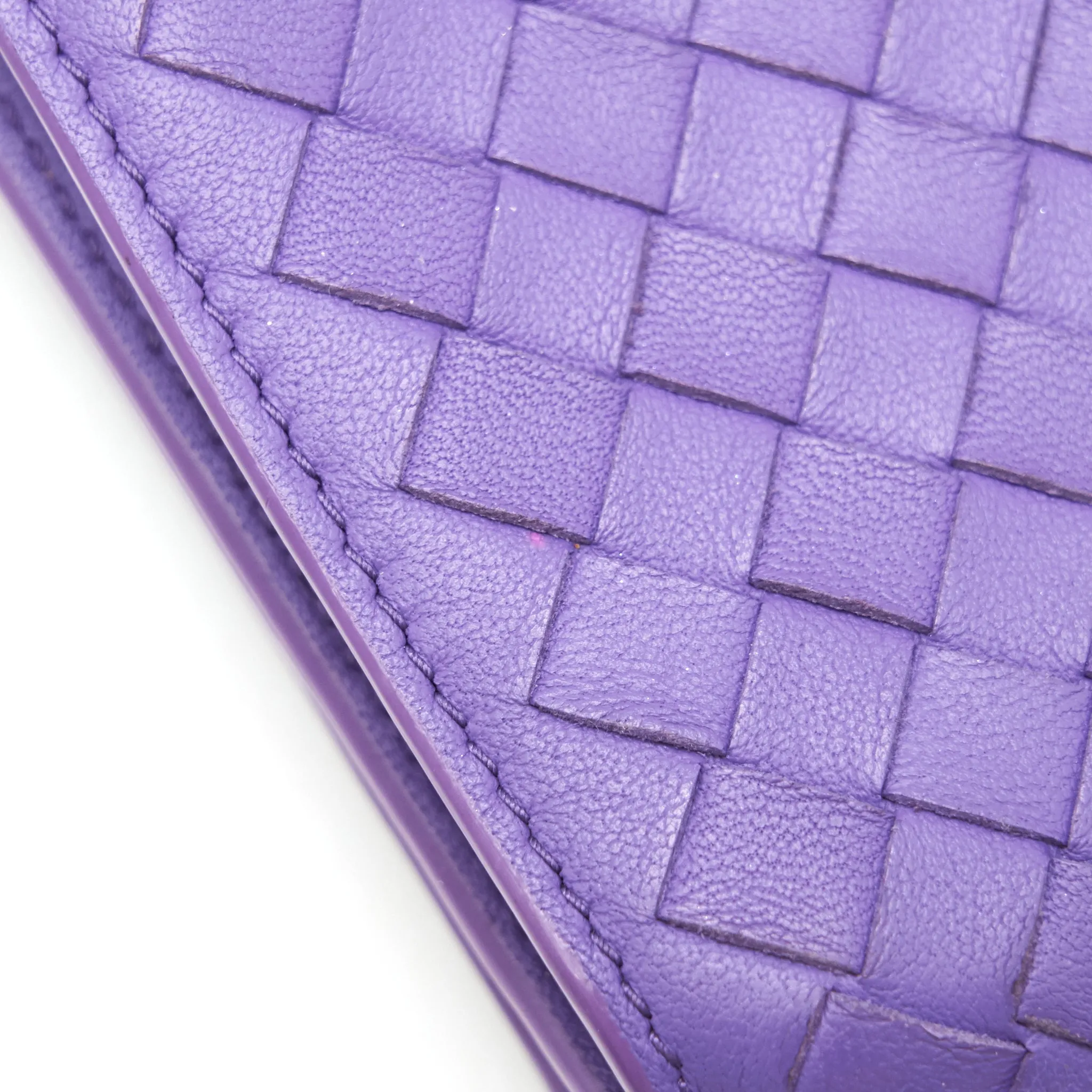 Bottega Veneta Leather Small Compact And Long Wallet in Purple Sell in a set