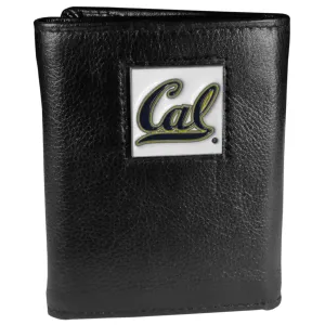 Cal Berkeley Bears Deluxe Leather Tri-fold Wallet Packaged in Gift Box