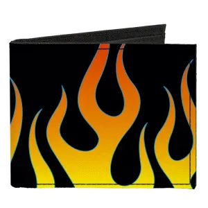 Canvas Bi-Fold Wallet - Flames Black Yellow Orange by Buckle-Down