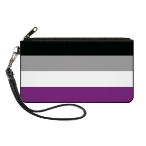 Canvas Zipper Wallet - SMALL - Flag Asexual Black Gray White Purple by Buckle-Down