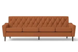 Carpi 4 Seater Sofa Tan Brown Leather