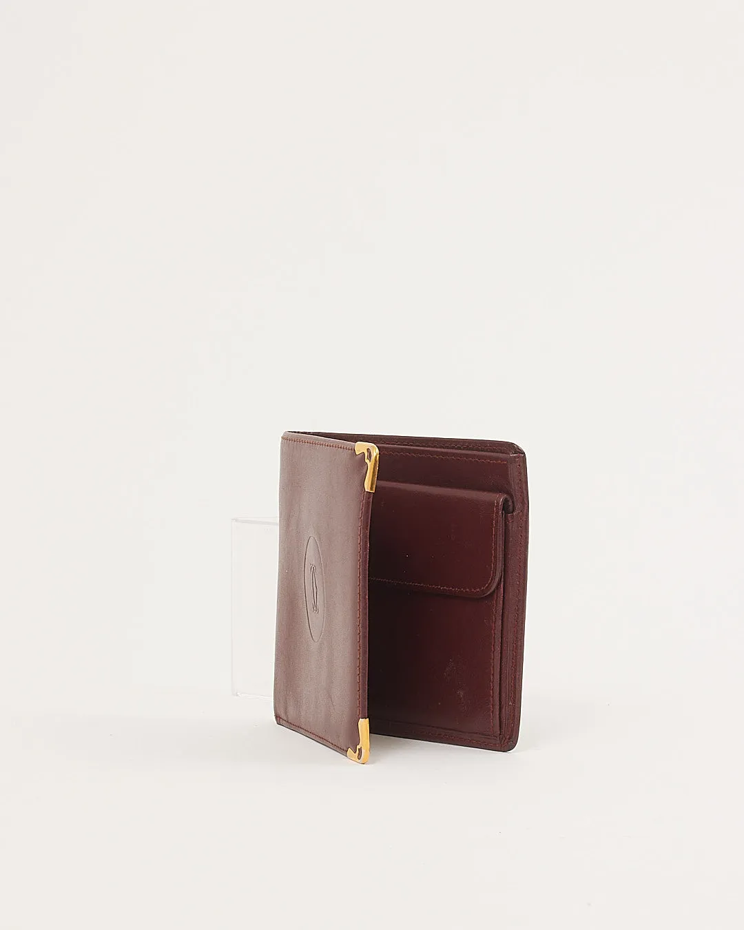 Cartier Burgundy Leather Bi Fold Wallet