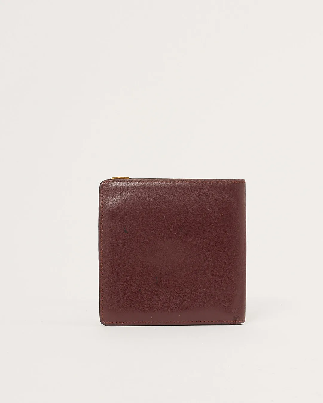 Cartier Burgundy Leather Bi Fold Wallet