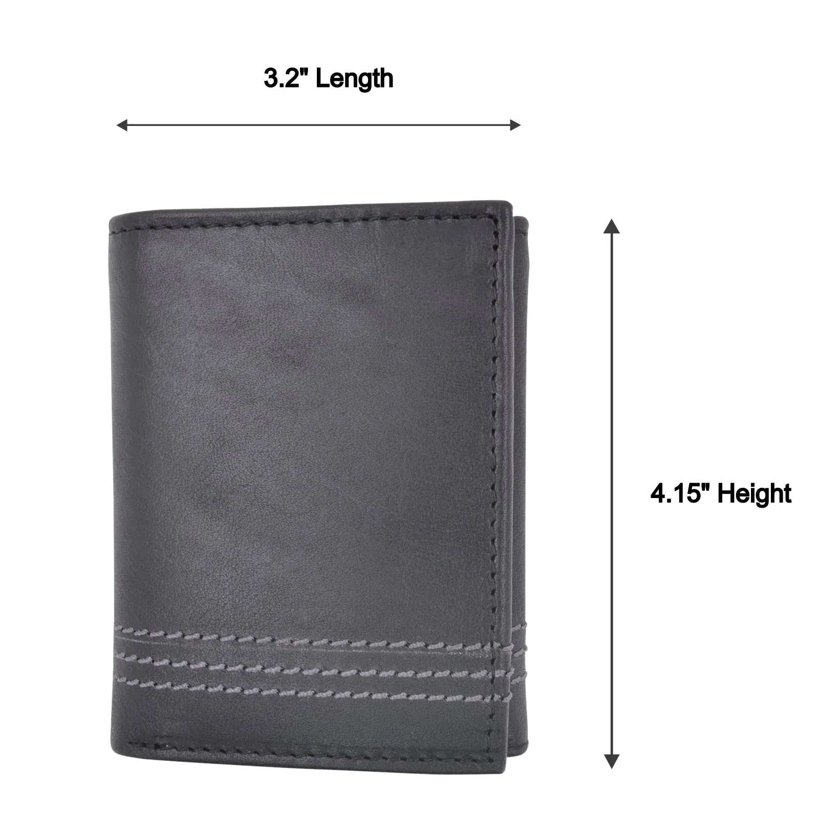 CAZORO Genuine Leather Trifold Wallets For Men RFID Blocking Mens Slim Trifold Wallet With ID Window