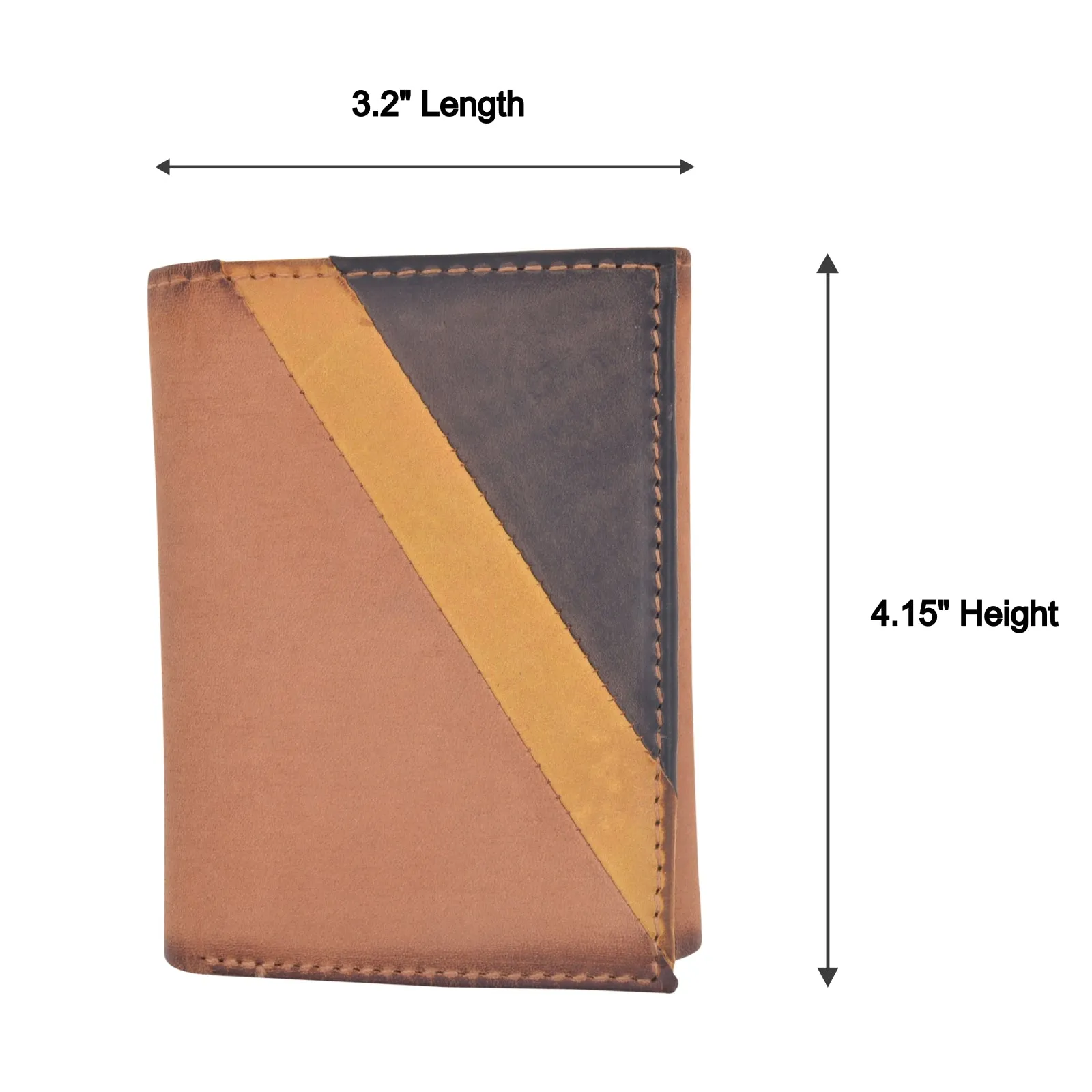 CAZORO Genuine Leather Trifold Wallets For Men RFID Blocking Mens Slim Trifold Wallet With ID Window