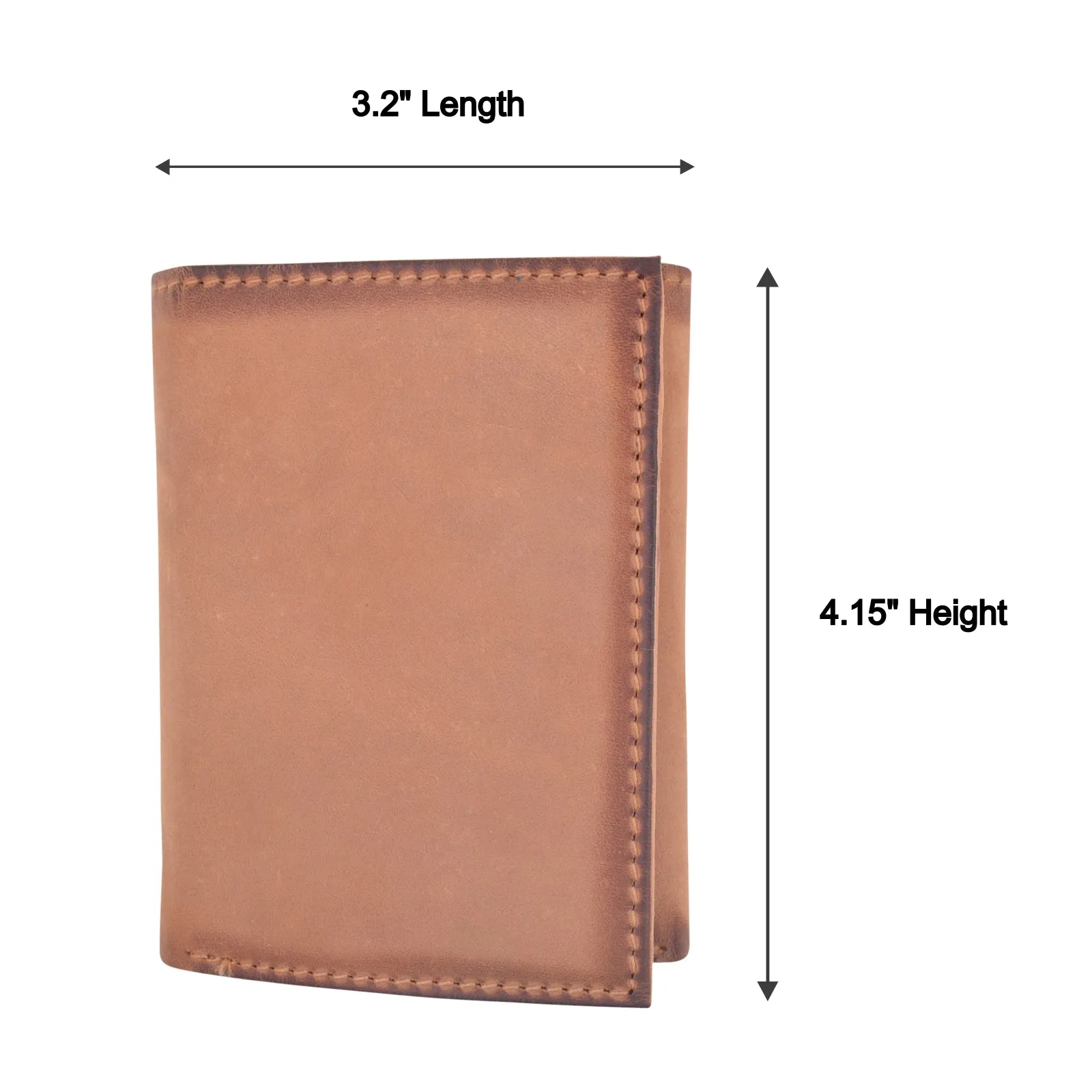 CAZORO Genuine Leather Trifold Wallets For Men RFID Blocking Mens Slim Trifold Wallet With ID Window