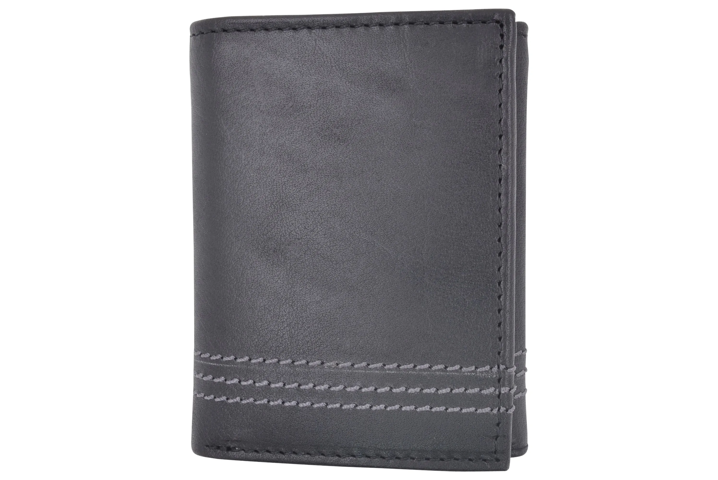 CAZORO Genuine Leather Trifold Wallets For Men RFID Blocking Mens Slim Trifold Wallet With ID Window