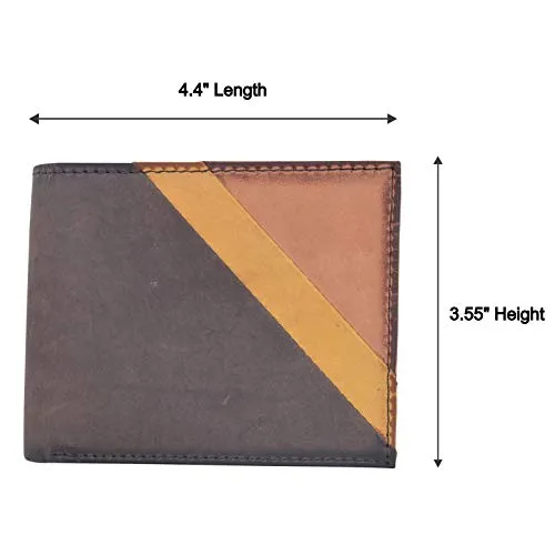 Cazoro RFID Blocking Bifold Wallet Passcase Genuine Leather and Flip Up ID Mens Wallets