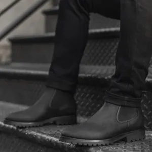 CHELSEA BOOTS WITH COMMANDO OUTSOLE-BLACK