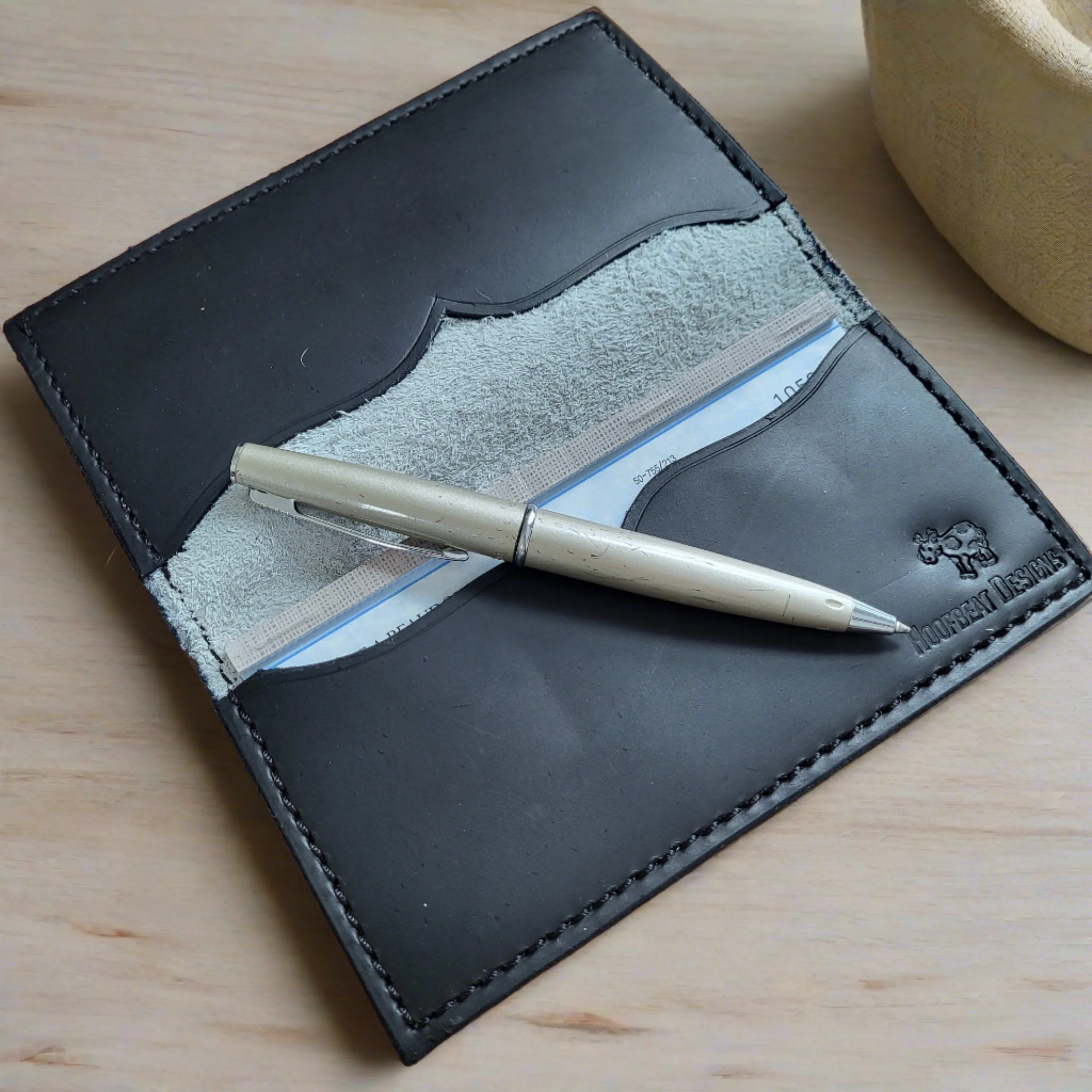 Cowhide Checkbook Cover