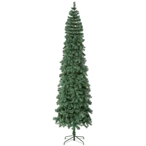 cozy 9 Ft Pencil Christmas Tree, 1036 PVC Branches Artificial Slim Xmas Tree for Home, Office, Christmas Party, Green Green 8 ft