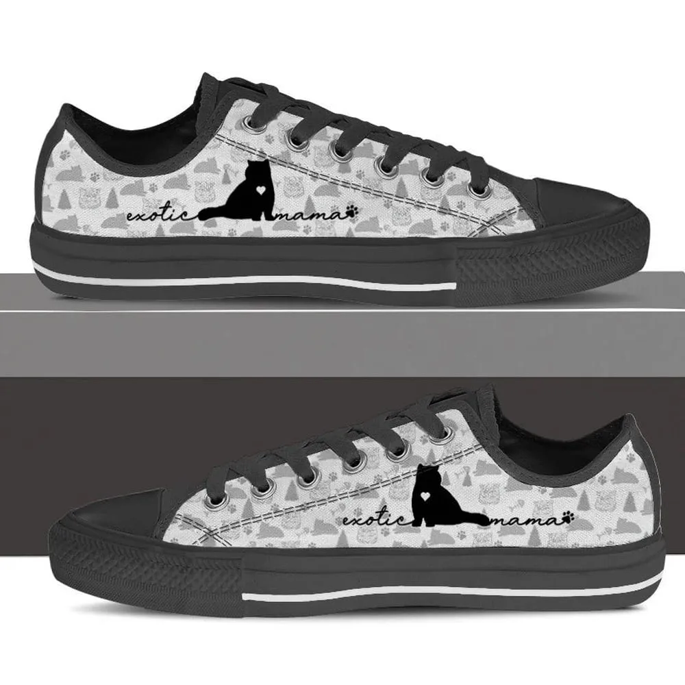 Exotic Cat Low Top Shoes - Sneaker For Cat Walking - Cat Lovers Gifts For Him Or Her, Cat Canvas Shoes