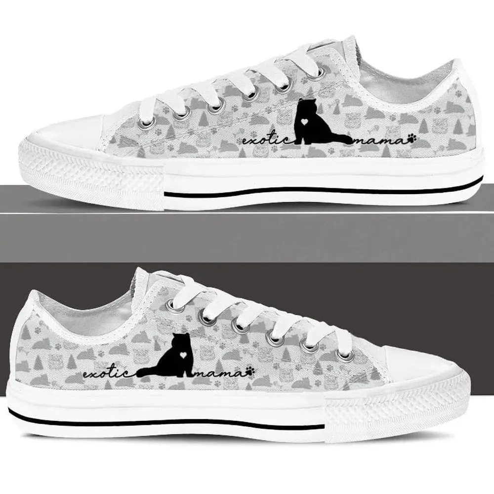 Exotic Cat Low Top Shoes - Sneaker For Cat Walking - Cat Lovers Gifts For Him Or Her, Cat Canvas Shoes