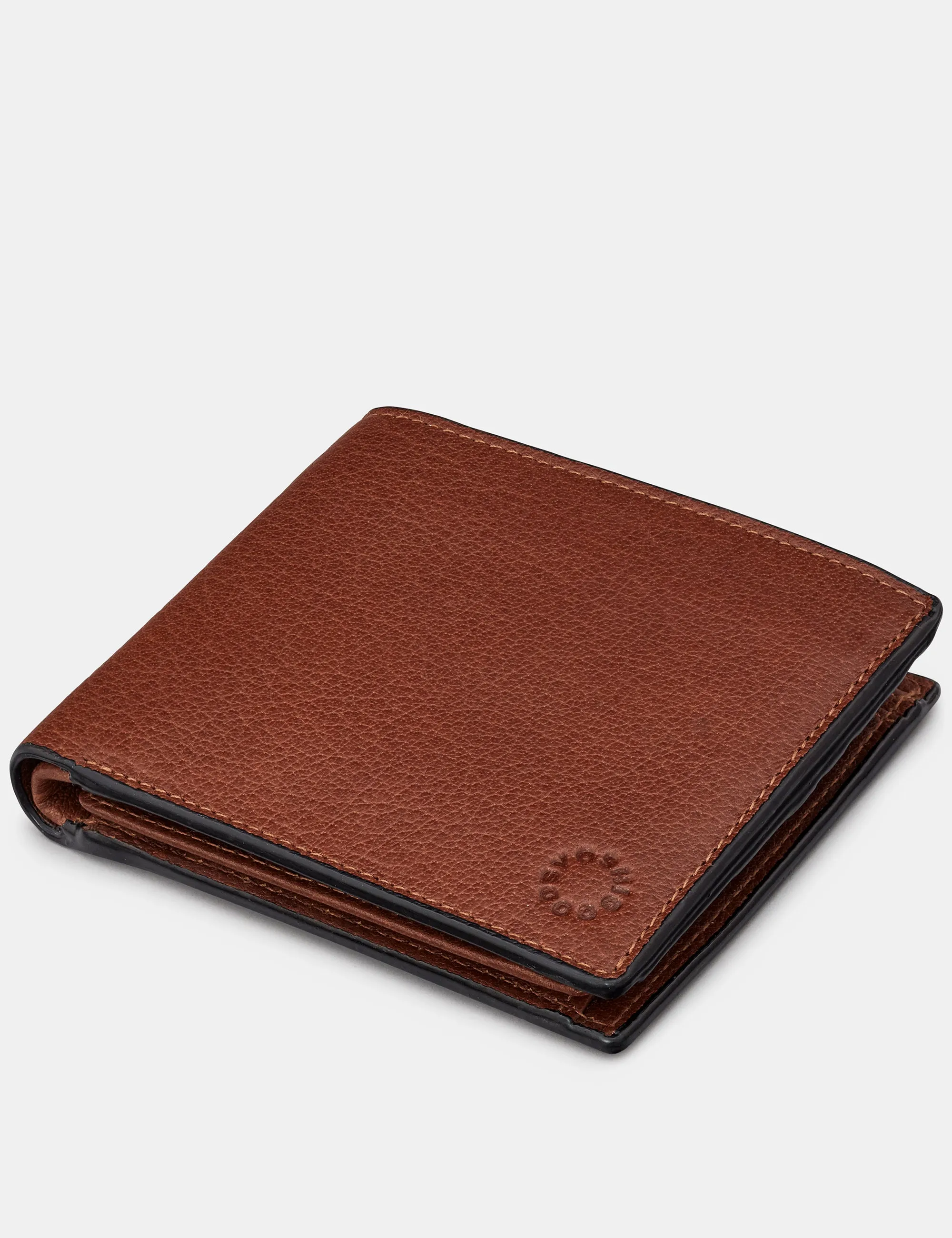 Extra Capacity Brown Leather Wallet With Coin Pocket