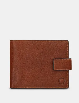 Extra Capacity Brown Leather Wallet With Tab