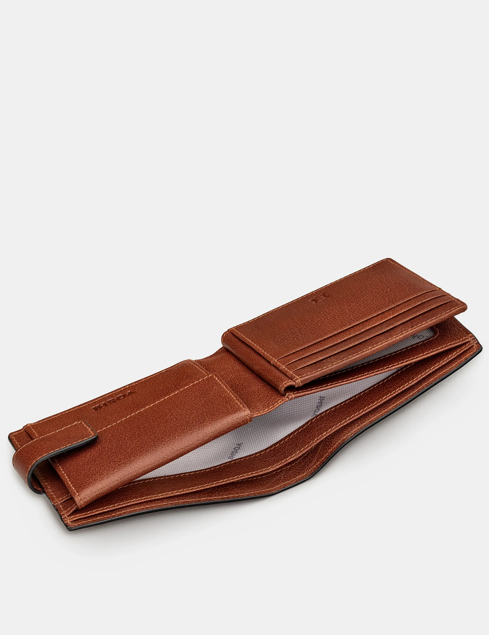 Extra Capacity Brown Leather Wallet With Tab