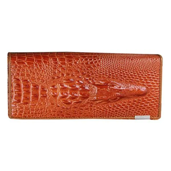 Genuine Leather 3D Embossing Alligator Ladies Crocodile Long Clutch Wallets Women Wallet Female Coin Purses Holders Brand