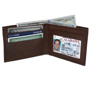 Genuine Leather Bifold - Brown