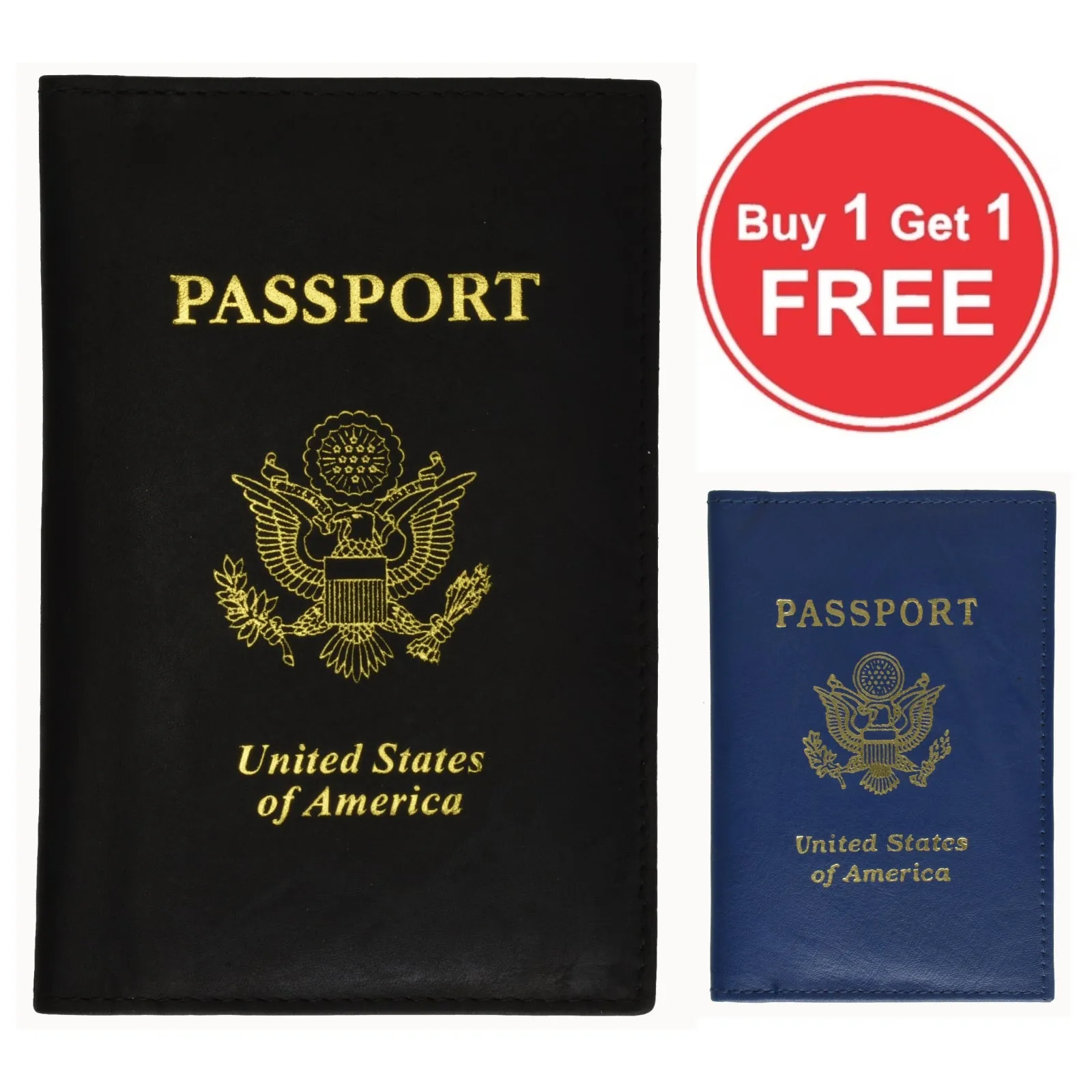 Genuine Leather Passport Cover Holder Case for Travel Best Gift BUY 1 GET 1 FREE