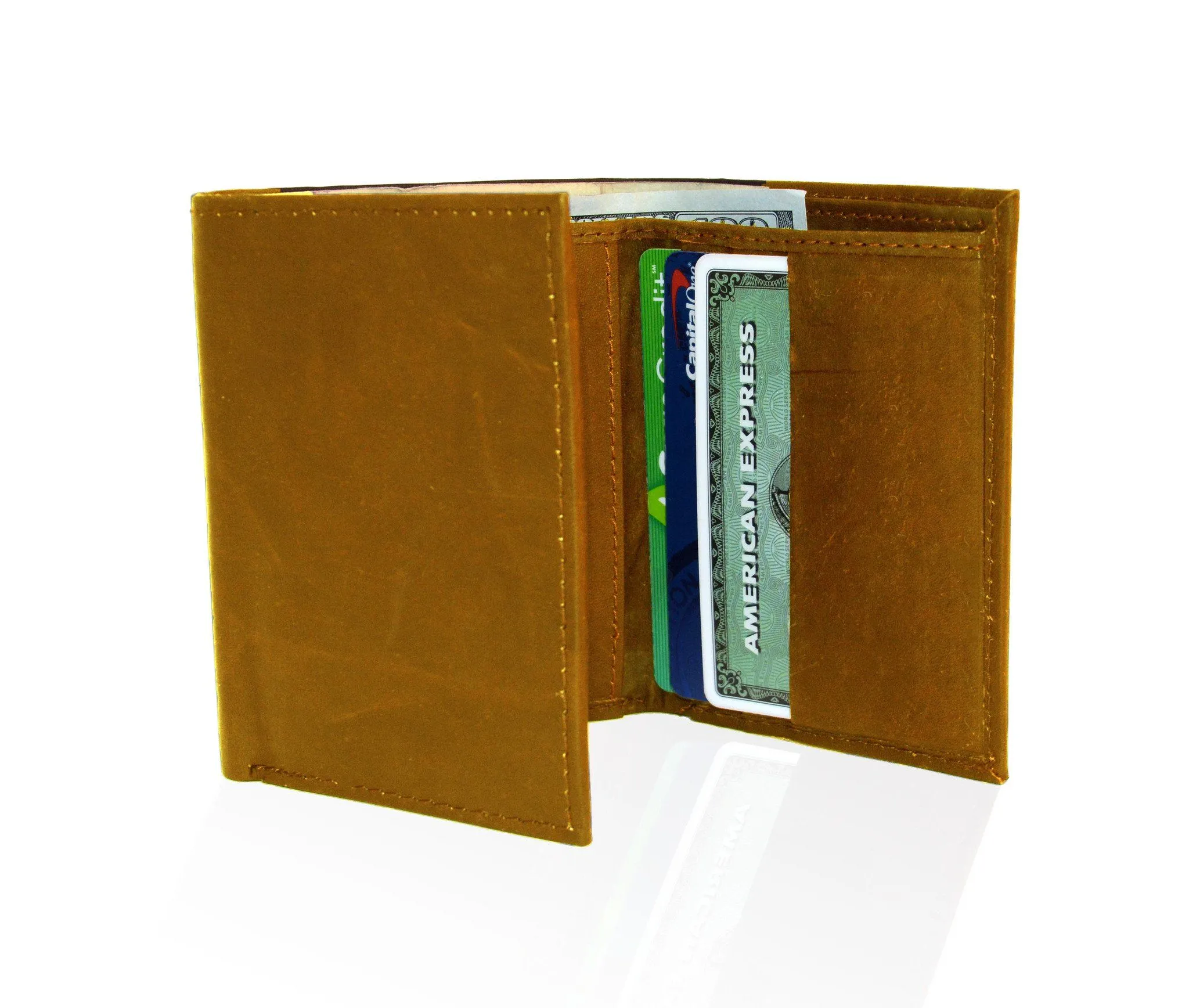 Genuine RFID-Blocking Tri-fold Leather Wallet