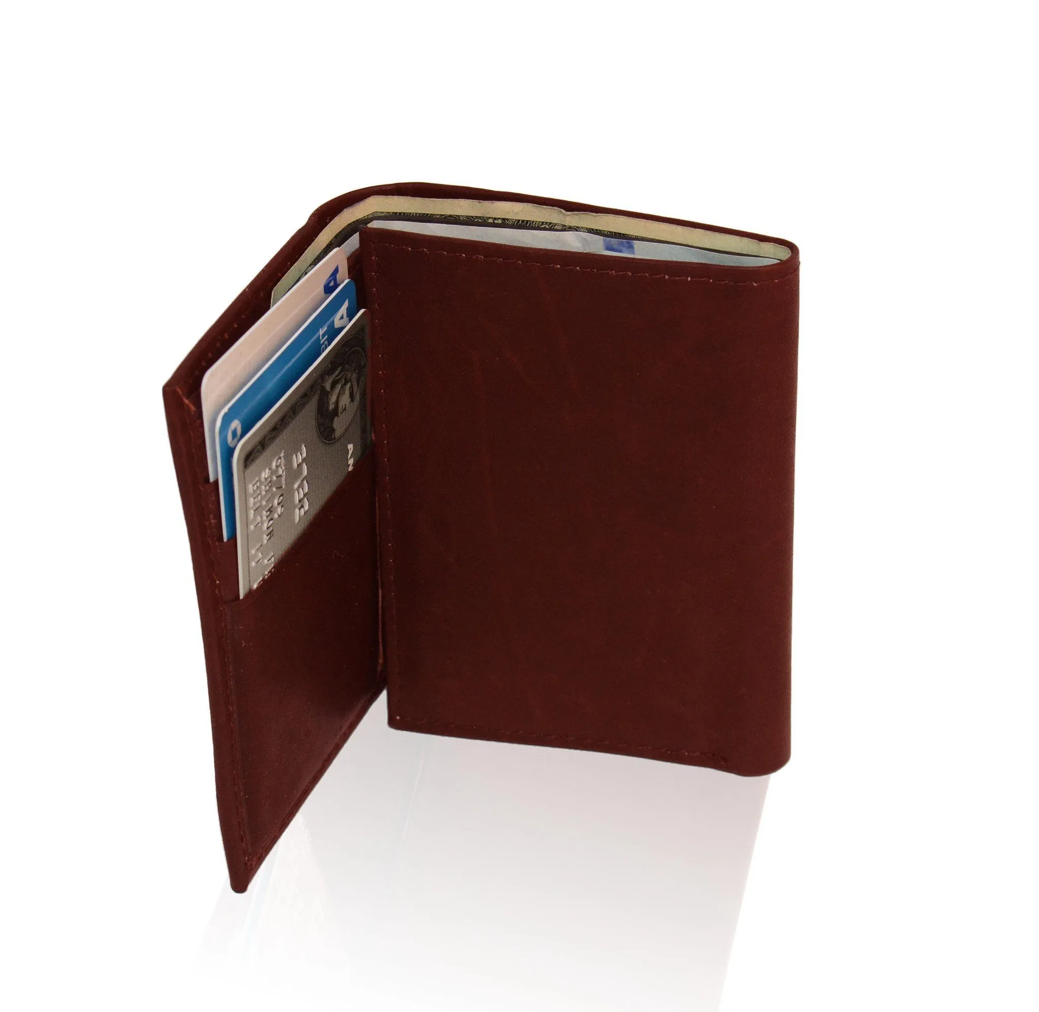 Genuine RFID-Blocking Tri-fold Leather Wallet