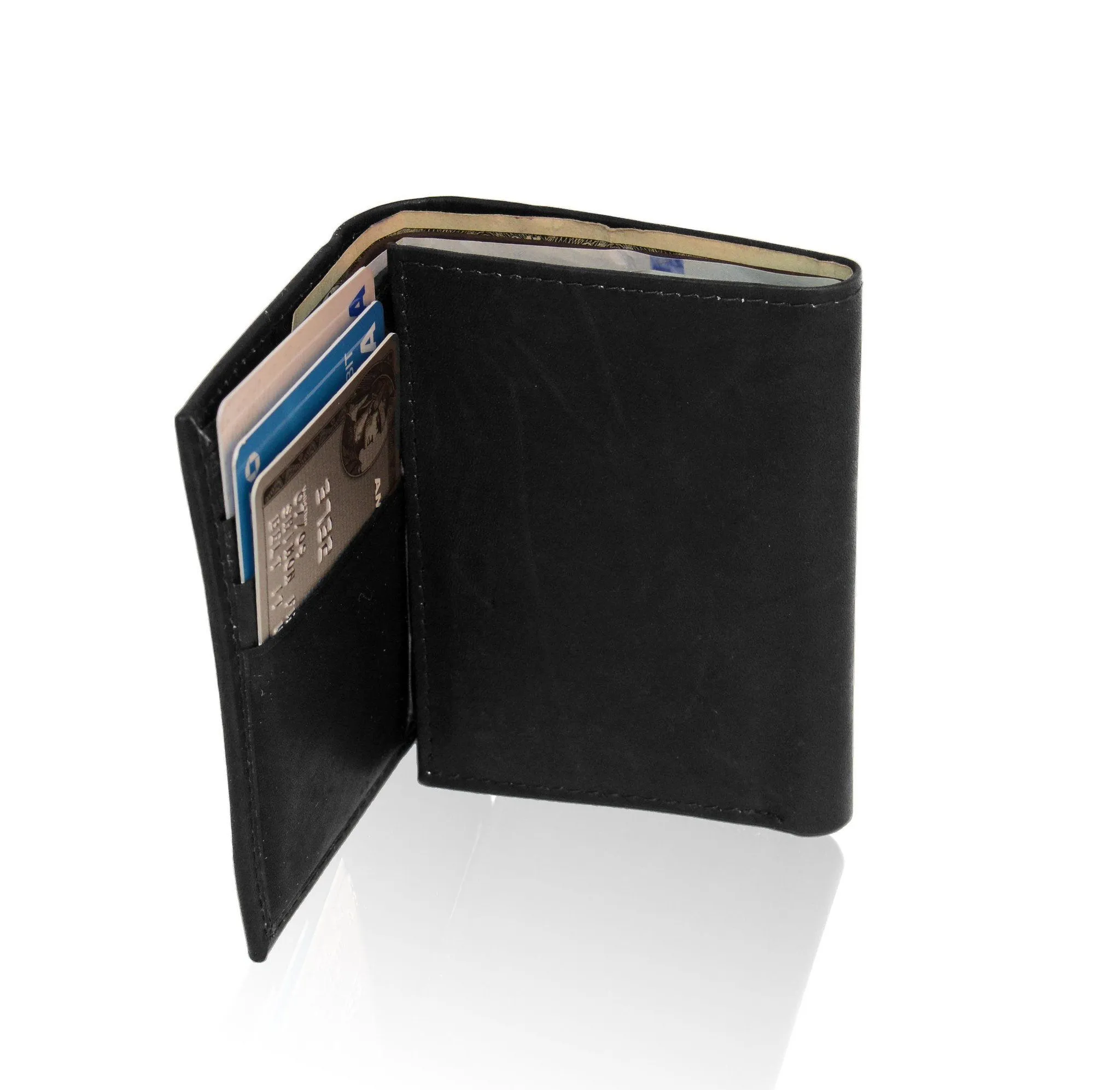 Genuine RFID-Blocking Tri-fold Leather Wallet