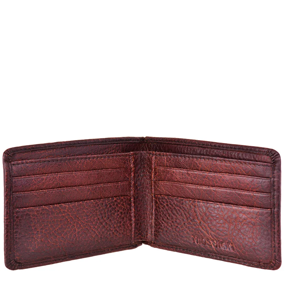 Hidesign Giles Classic Compact Thin Vegetable Tanned Leather Wallet Brown