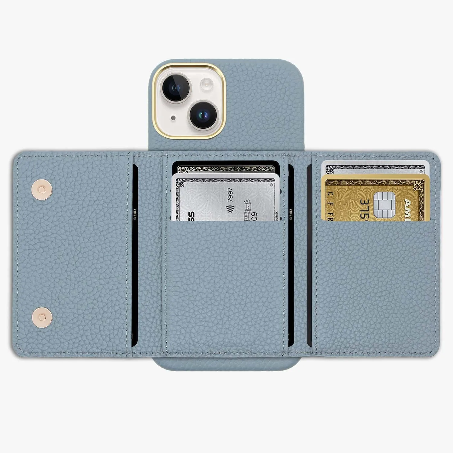 iPhone 16 Pro Max Leather Case with MagSafe Trifold Wallet Set