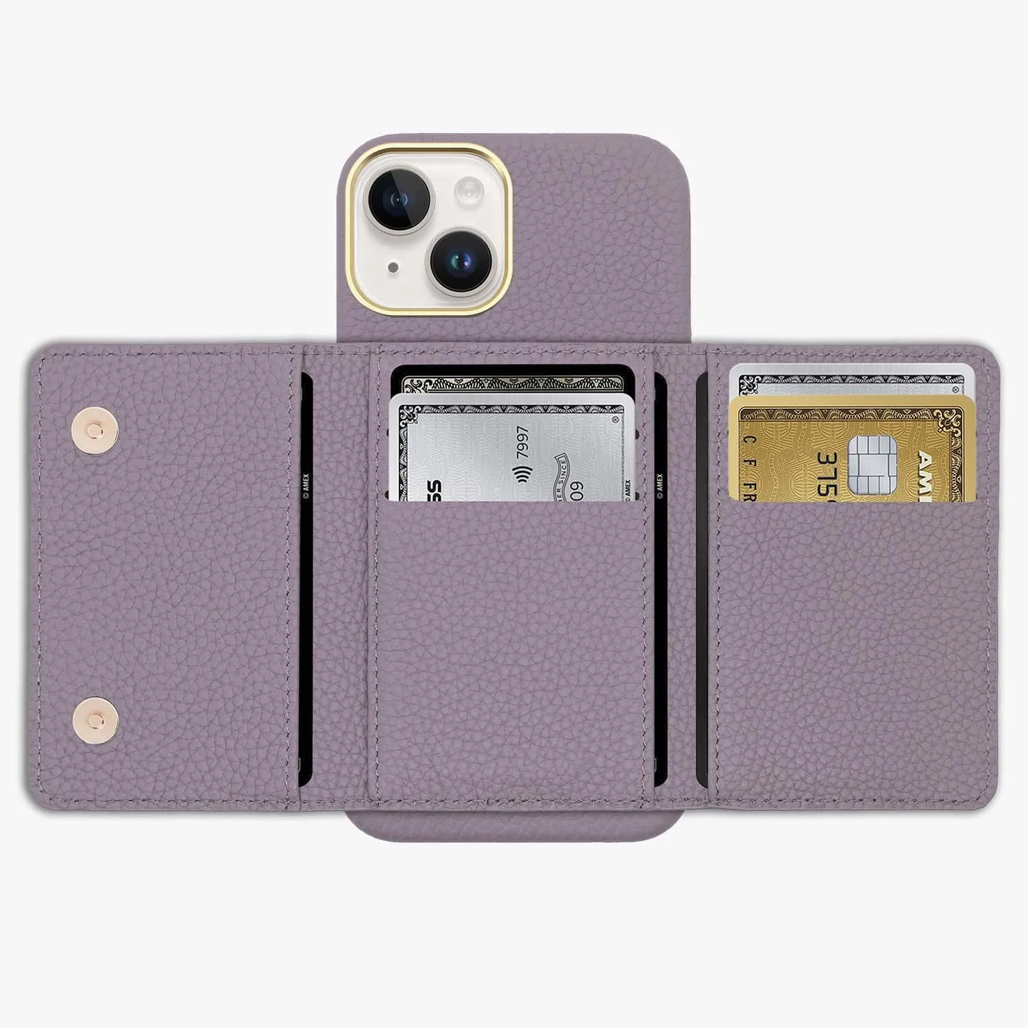 iPhone 16 Pro Max Leather Case with MagSafe Trifold Wallet Set