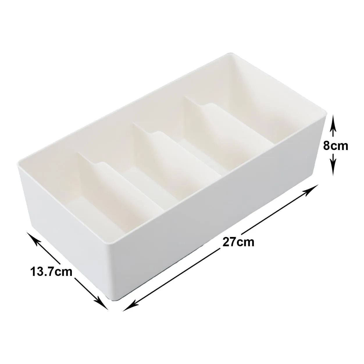 Kuber Industries Cloth Storage Box 4 GridDrawer Divider|Wardrobe Organizer For clothes-Pack of 5 (White)