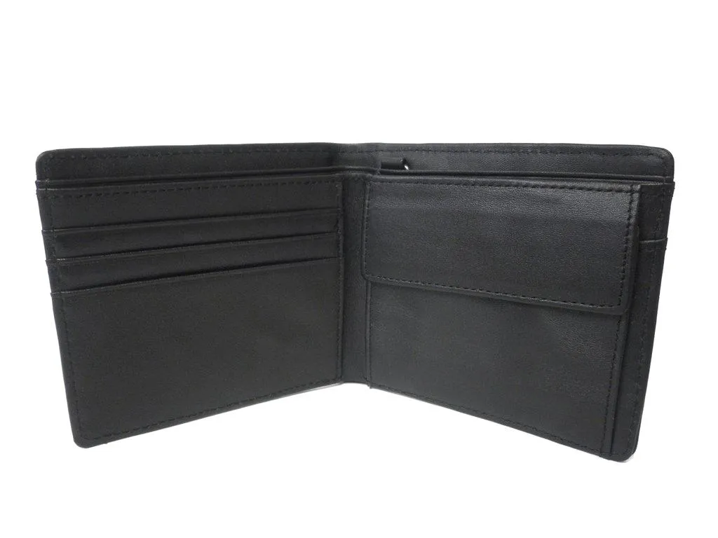 LACHLAN - Men's Black Genuine Leather Spike Wallet in Gift Box