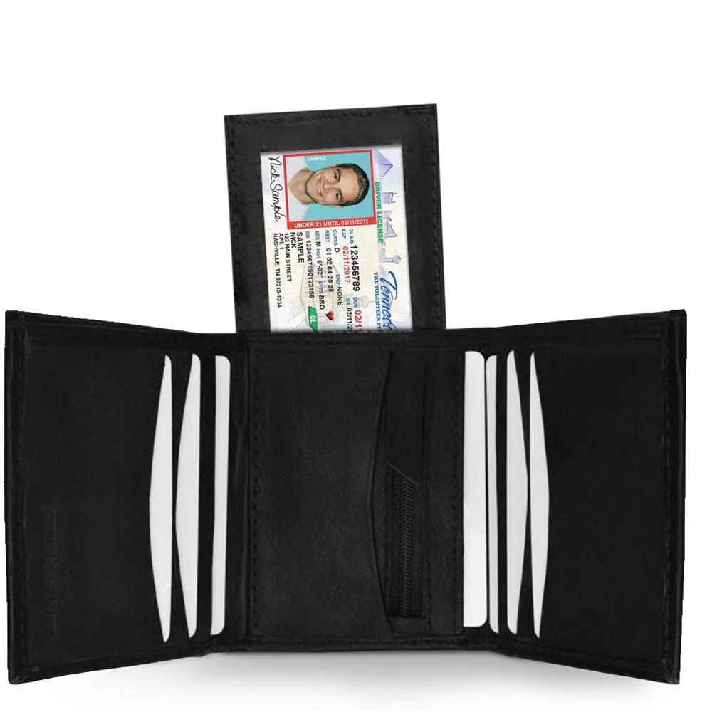 Leather Wallet With Removable ID Pocket