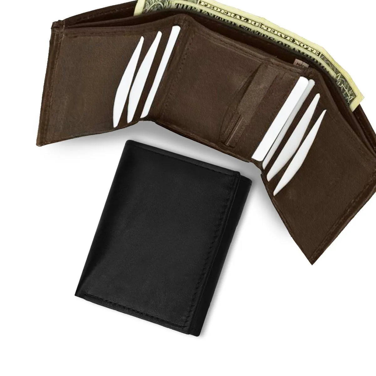 Leather Wallet With Removable ID Pocket