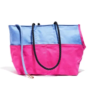 Light Blue and Pink Dog Tote