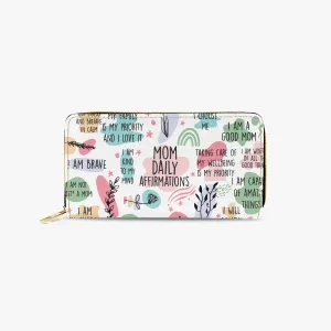 Long Type Zipper Purse, Mon Daily Affirmations, awd-1377