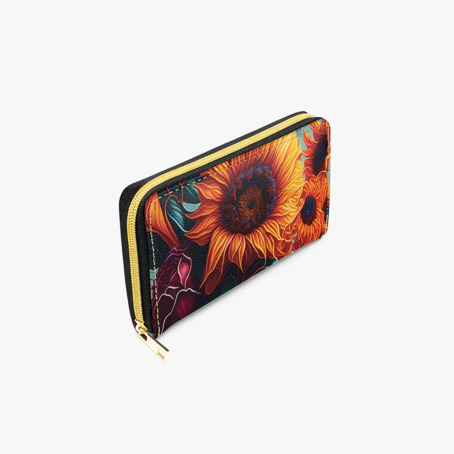 Long Type Zipper Purse, Sunflowers, awd-626