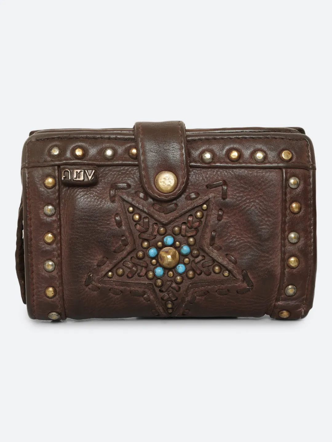 Lucida: Leather Star Studded Small Wallet