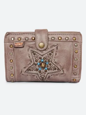 Lucida: Leather Star Studded Small Wallet