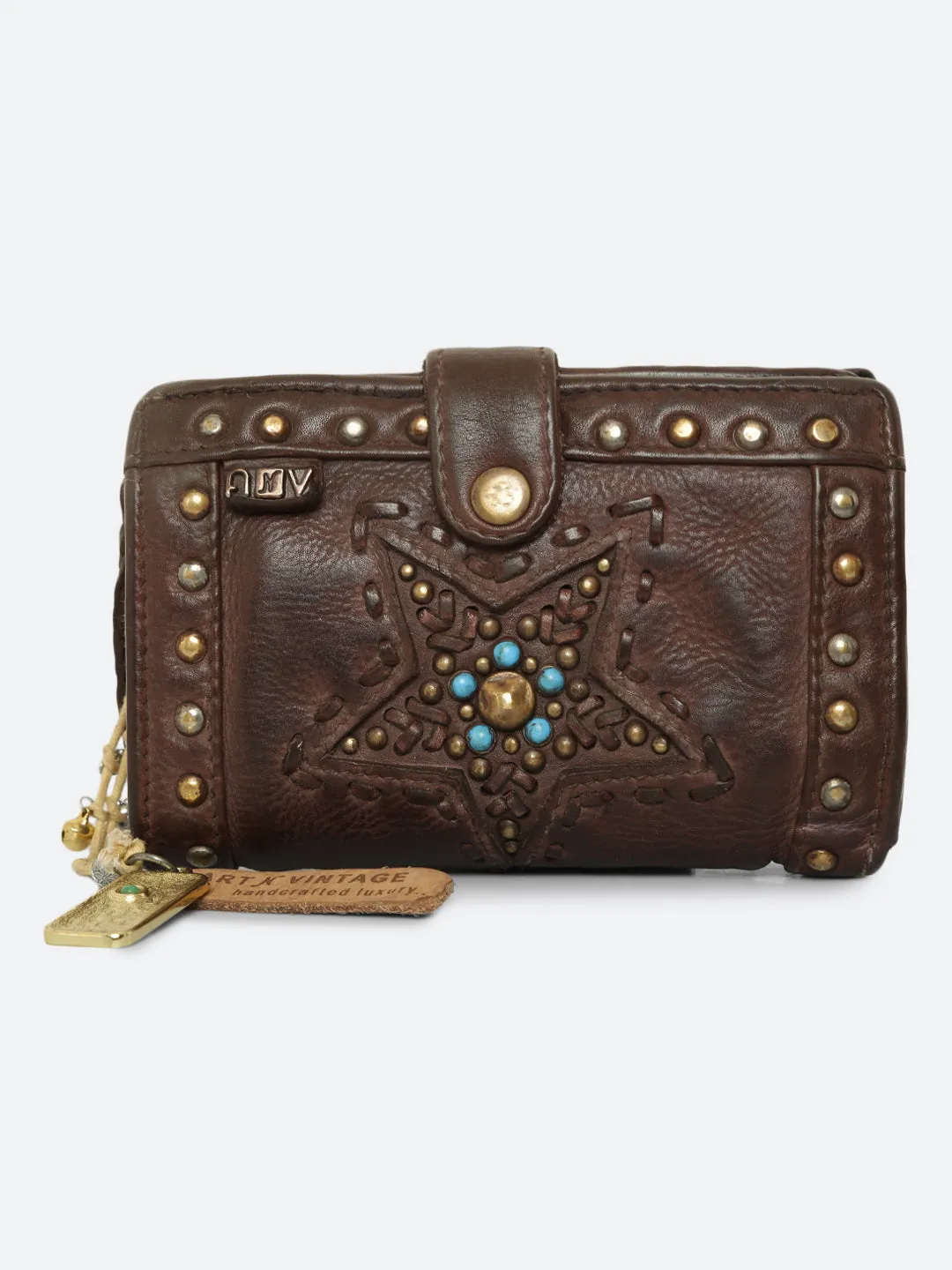 Lucida: Leather Star Studded Small Wallet