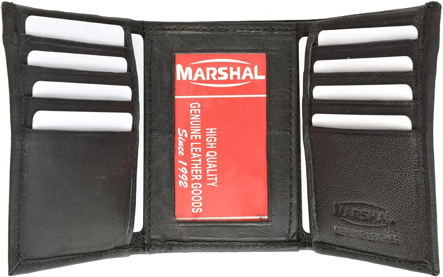 Marshal Genuine Lambskin Soft Leather ID and Credit Card Trifold Wallet