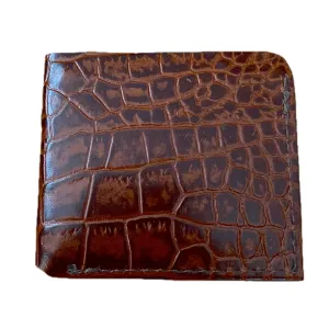 Men's Croc Embossed Leather Bifold Wallet