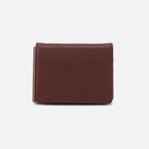 Men's Flap Wallet in Silk Napa Leather - Brown